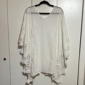 Merona Cream Lace Cover-up with Floral Pattern